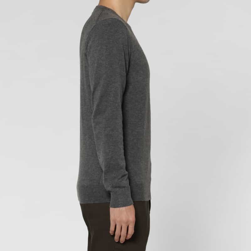 BARNEYS NEW YORK 異素材MIXクルーネックニットプルオーバー GRAY