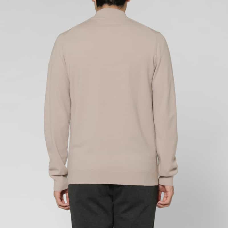 BARNEYS NEW YORK 異素材MIXモックネックニットプルオーバー BEIGE