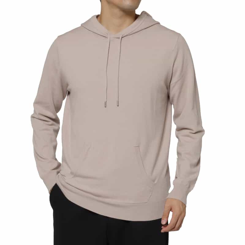 BARNEYS NEW YORK ニットパーカープルオーバー BEIGE
