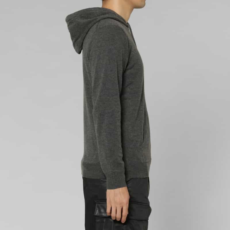 BARNEYS NEW YORK ニット素材パーカープルオーバー GRAY