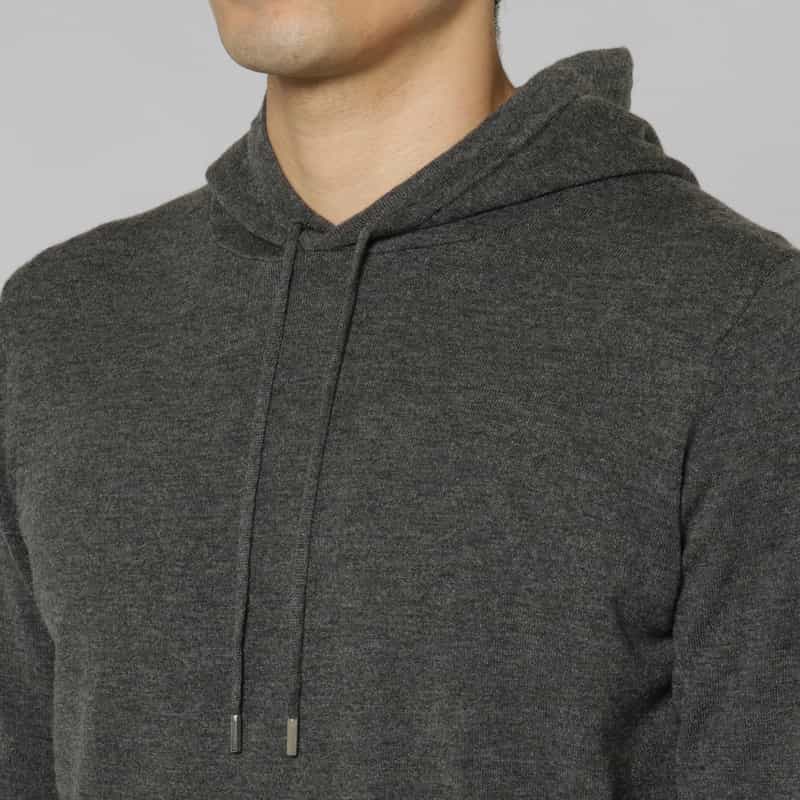 BARNEYS NEW YORK ニット素材パーカープルオーバー GRAY