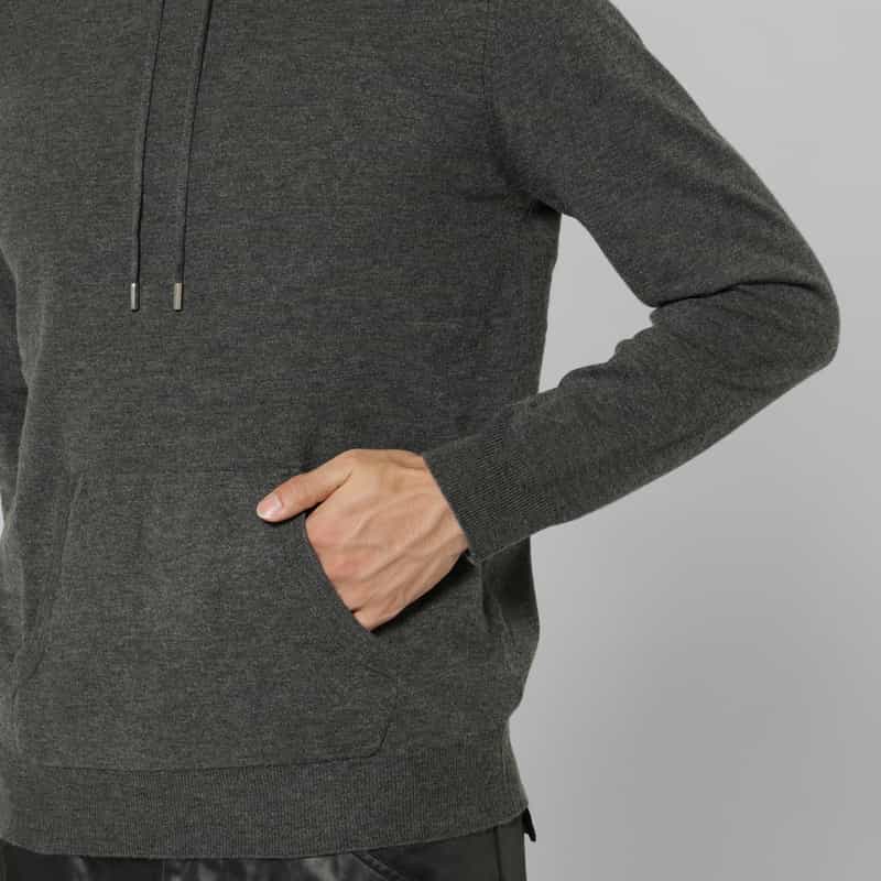BARNEYS NEW YORK ニット素材パーカープルオーバー GRAY