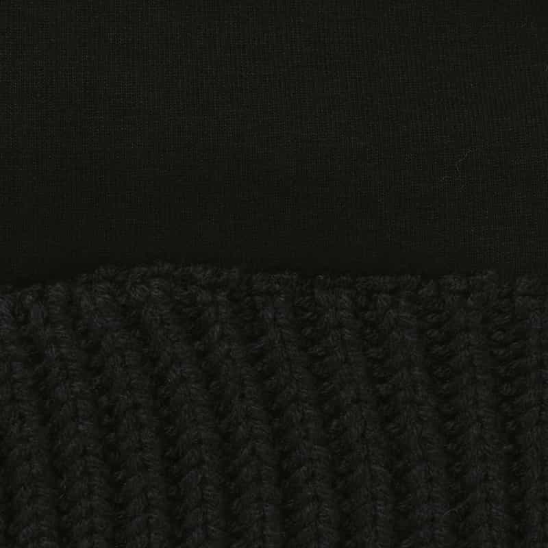 BARNEYS NEW YORK ポンチ素材ケーブルニットジップアップパーカー BLACK