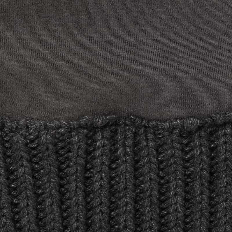 BARNEYS NEW YORK ポンチ素材ケーブルニットジップアップパーカー GRAY