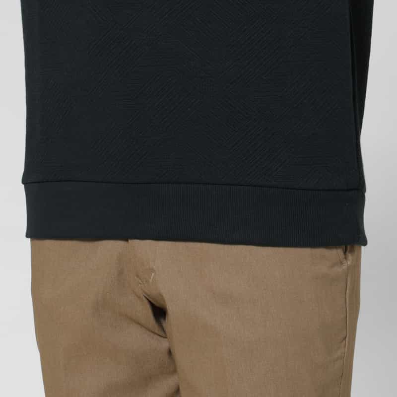 BARNEYS NEW YORK ジャガードバイアス生地クルーネックニットプルオーバー NAVY