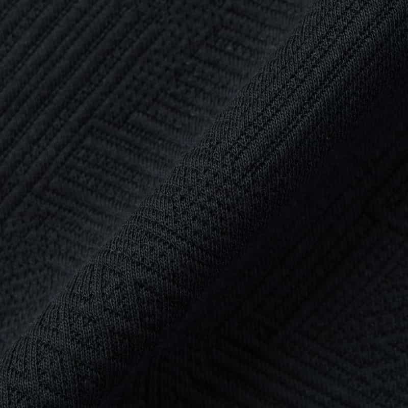 BARNEYS NEW YORK ジャガードバイアス生地クルーネックニットプルオーバー NAVY