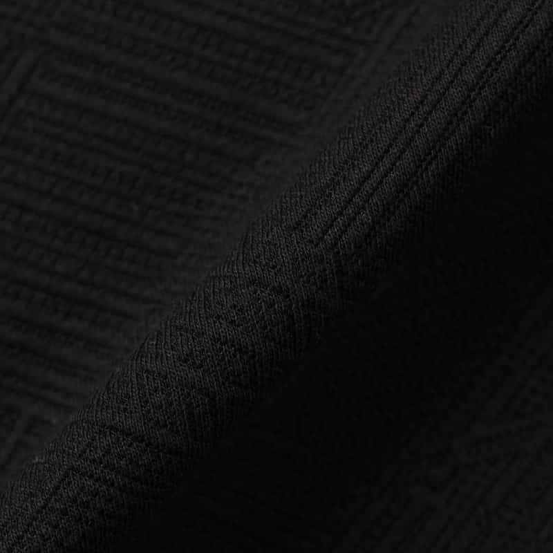 BARNEYS NEW YORK ジャガードバイアス生地クルーネックニットプルオーバー BLACK