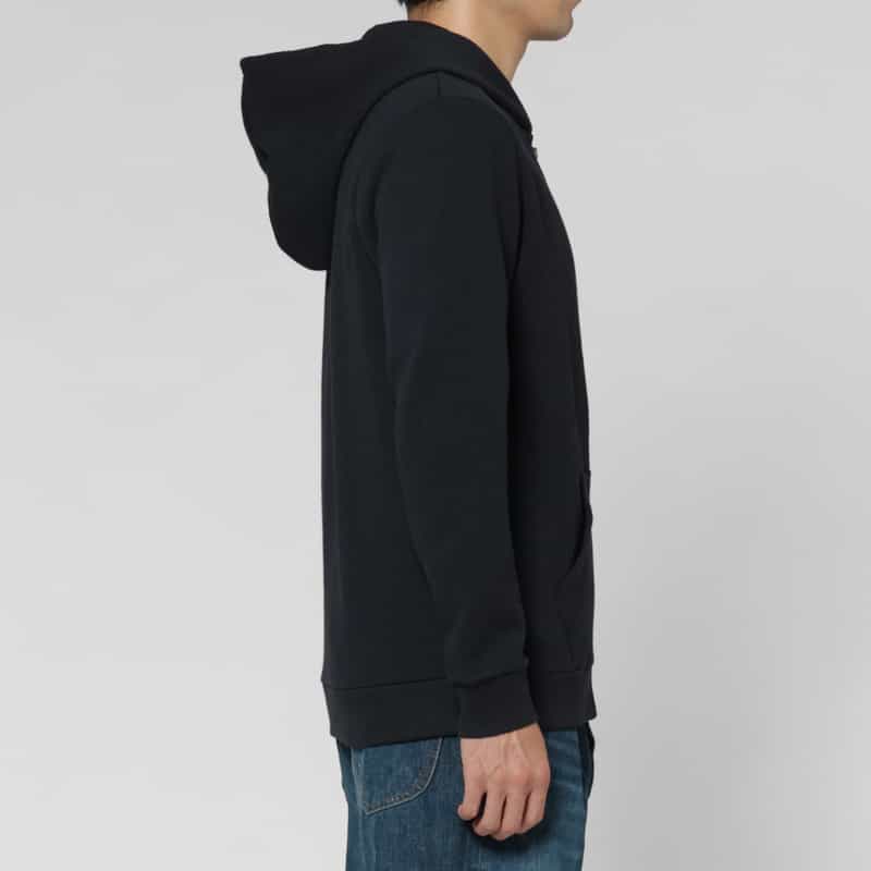 BARNEYS NEW YORK ジャガードバイアス生地ジップアップパーカー NAVY