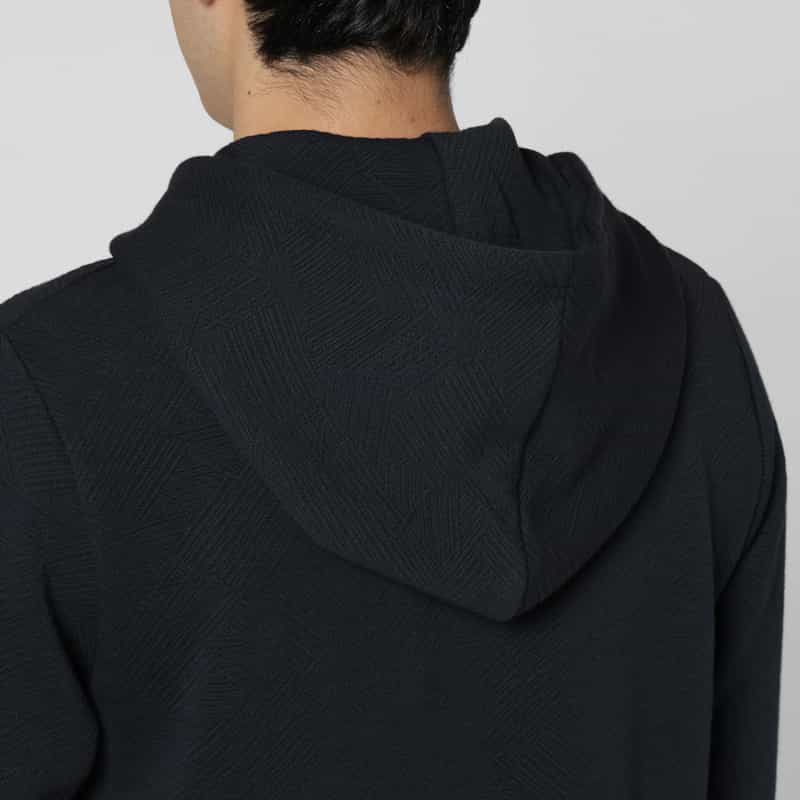 BARNEYS NEW YORK ジャガードバイアス生地ジップアップパーカー NAVY