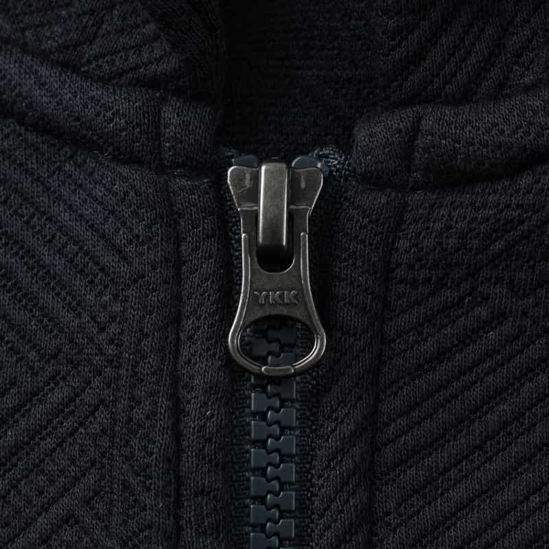 BARNEYS NEW YORK ジャガードバイアス生地ジップアップパーカー NAVY