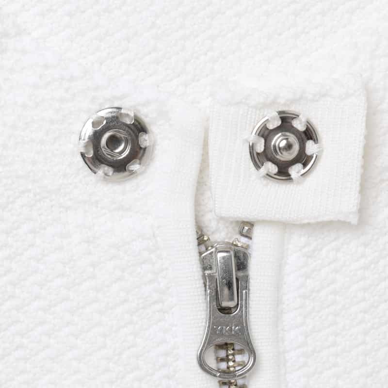 BARNEYS NEW YORK ヘリンボーンリンクス ライダースジップアップニットブルゾン WHITE
