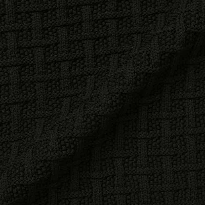 BARNEYS NEW YORK ワッフルニットジップアップパーカー BLACK