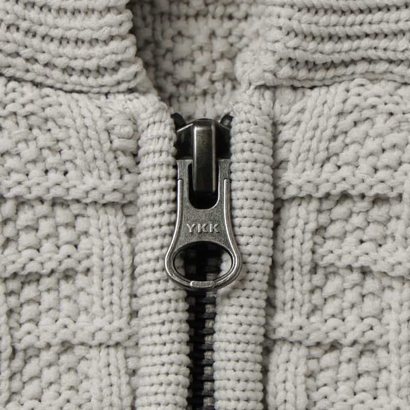 BARNEYS NEW YORK ワッフルニットジップアップパーカー GRAY