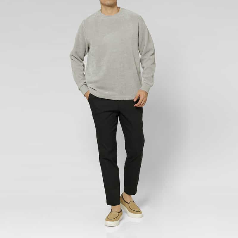 BARNEYS NEW YORK カノコモールクルーネックカットソー LIGHT GRAY