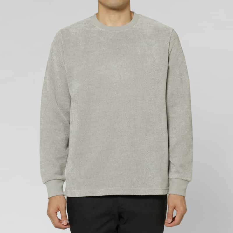 BARNEYS NEW YORK カノコモールクルーネックカットソー LIGHT GRAY
