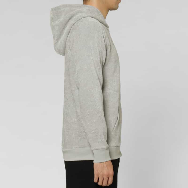 BARNEYS NEW YORK カノコモールジップアップパーカー LIGHT GRAY