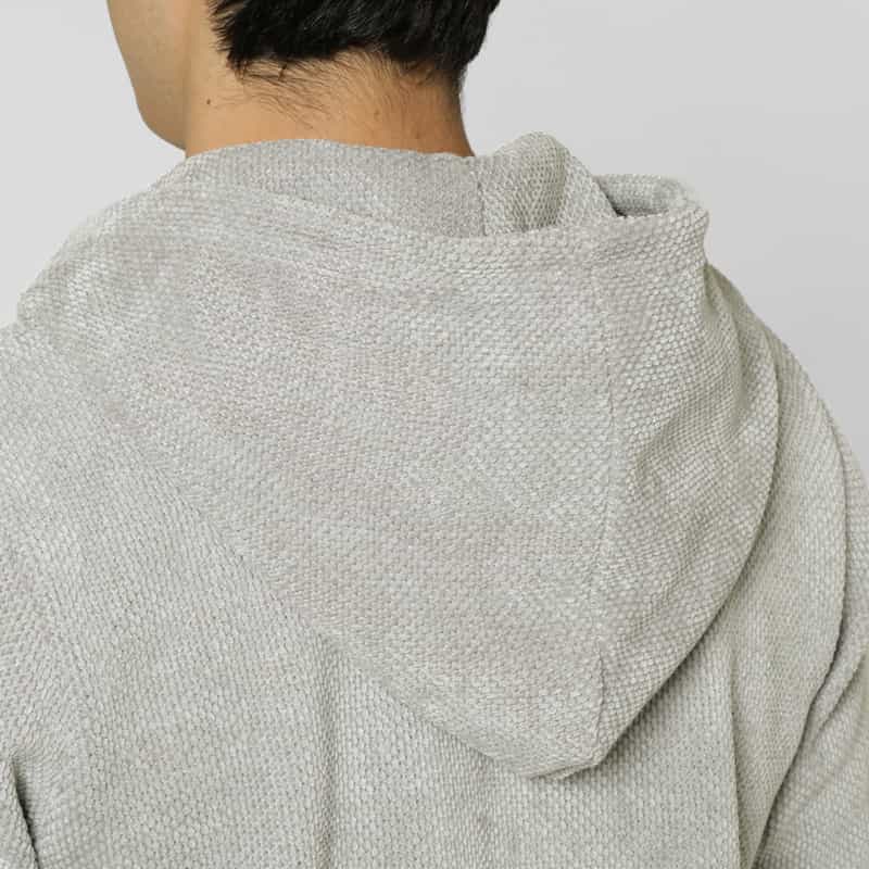 BARNEYS NEW YORK カノコモールジップアップパーカー LIGHT GRAY