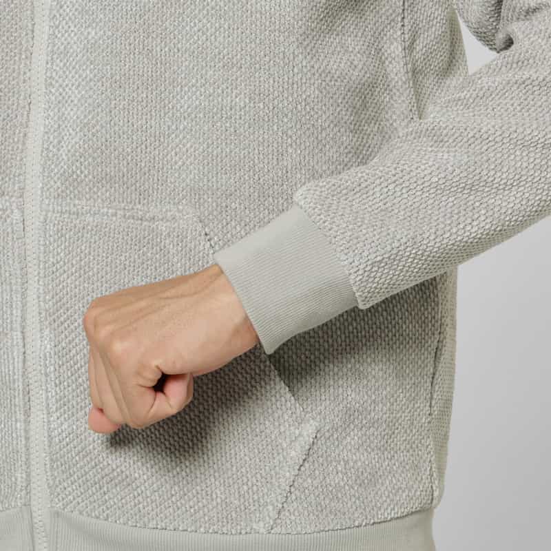 BARNEYS NEW YORK カノコモールジップアップパーカー LIGHT GRAY
