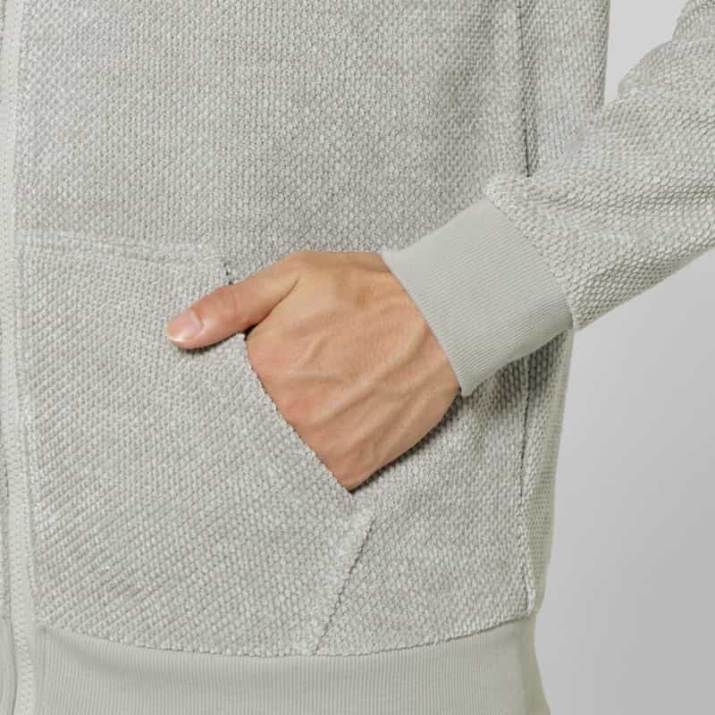 BARNEYS NEW YORK カノコモールジップアップパーカー LIGHT GRAY