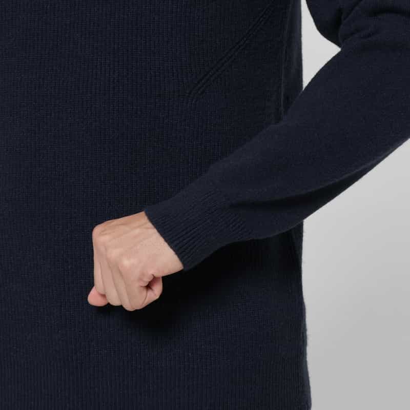 BARNEYS NEW YORK シングルスリーブクルーネックニットプルオーバー NAVY