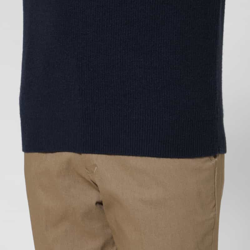 BARNEYS NEW YORK シングルスリーブクルーネックニットプルオーバー NAVY