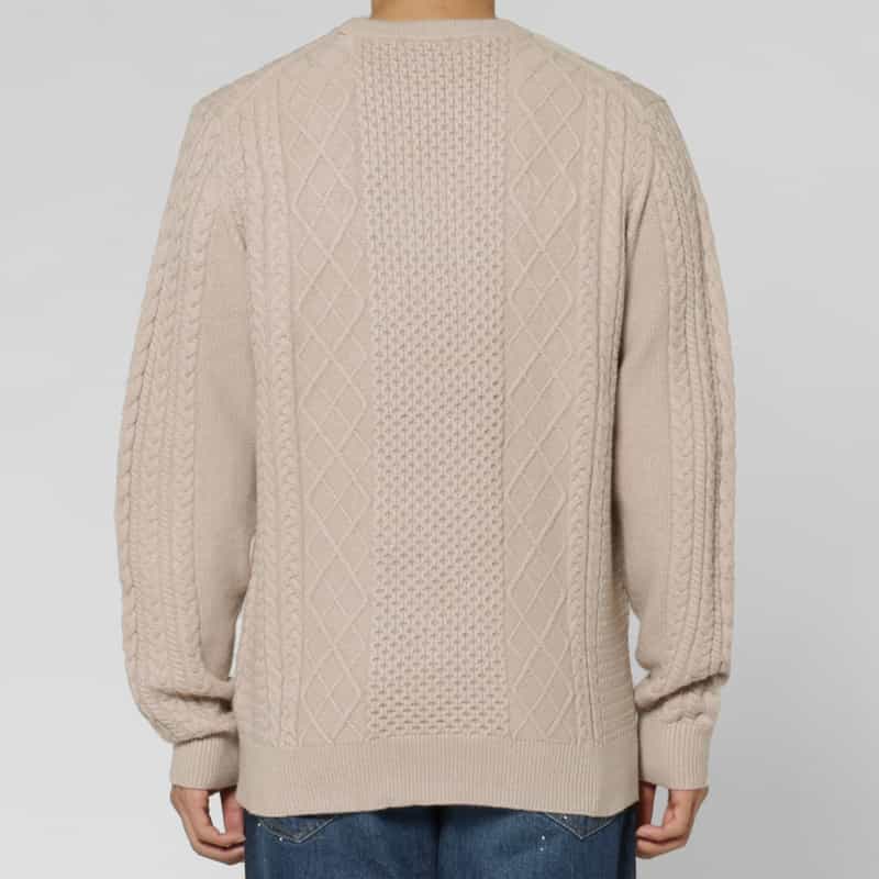 BARNEYS NEW YORK アランケーブルクルーネックニットプルオーバー BEIGE