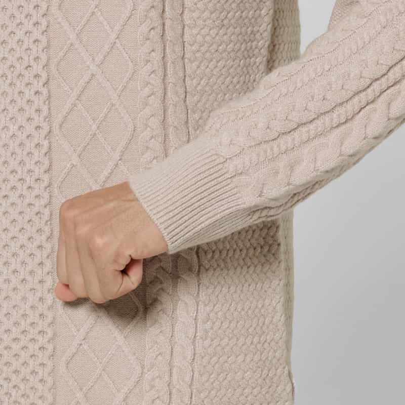 BARNEYS NEW YORK アランケーブルクルーネックニットプルオーバー BEIGE