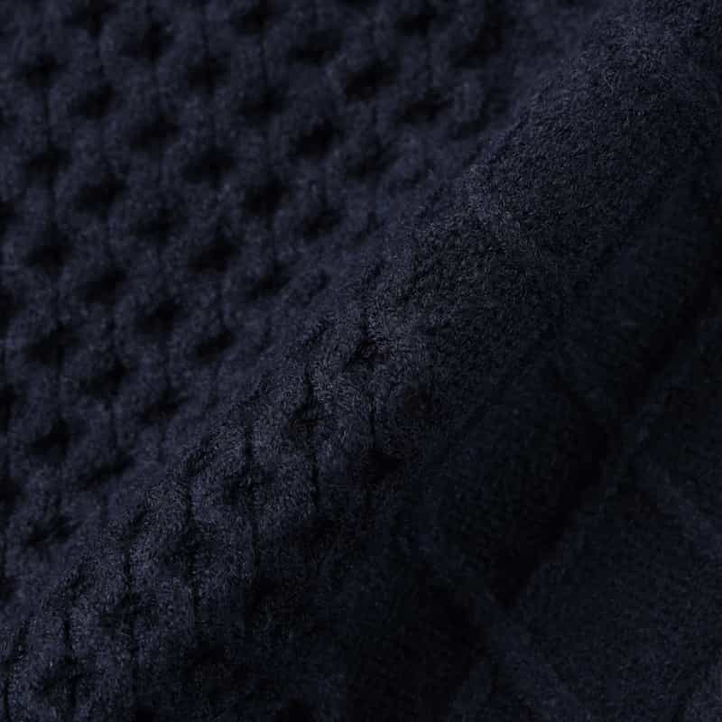 BARNEYS NEW YORK アランケーブルクルーネックニットプルオーバー NAVY