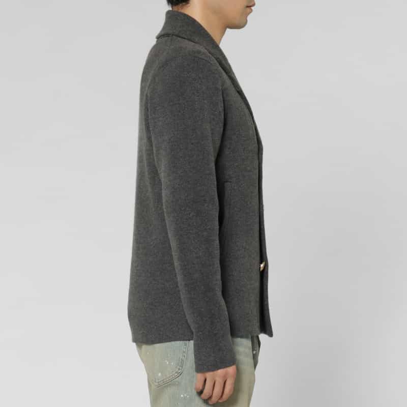 BARNEYS NEW YORK ダブルブレストニットジャケット GRAY