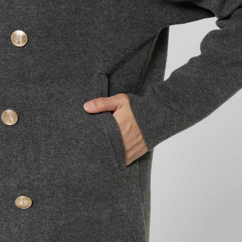 BARNEYS NEW YORK ダブルブレストニットジャケット GRAY