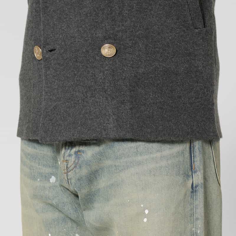 BARNEYS NEW YORK ダブルブレストニットジャケット GRAY