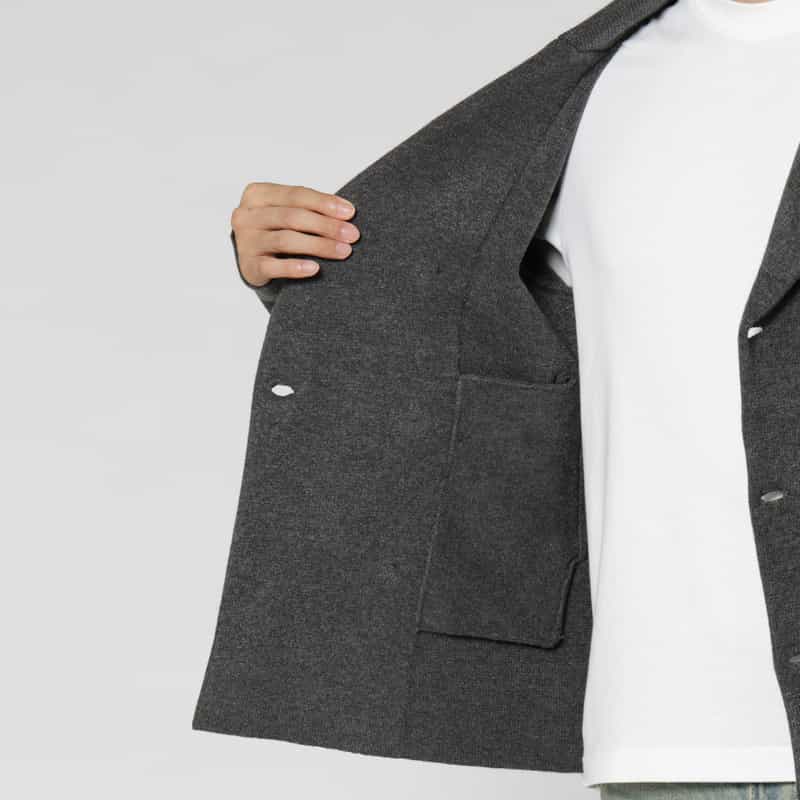 BARNEYS NEW YORK ダブルブレストニットジャケット GRAY