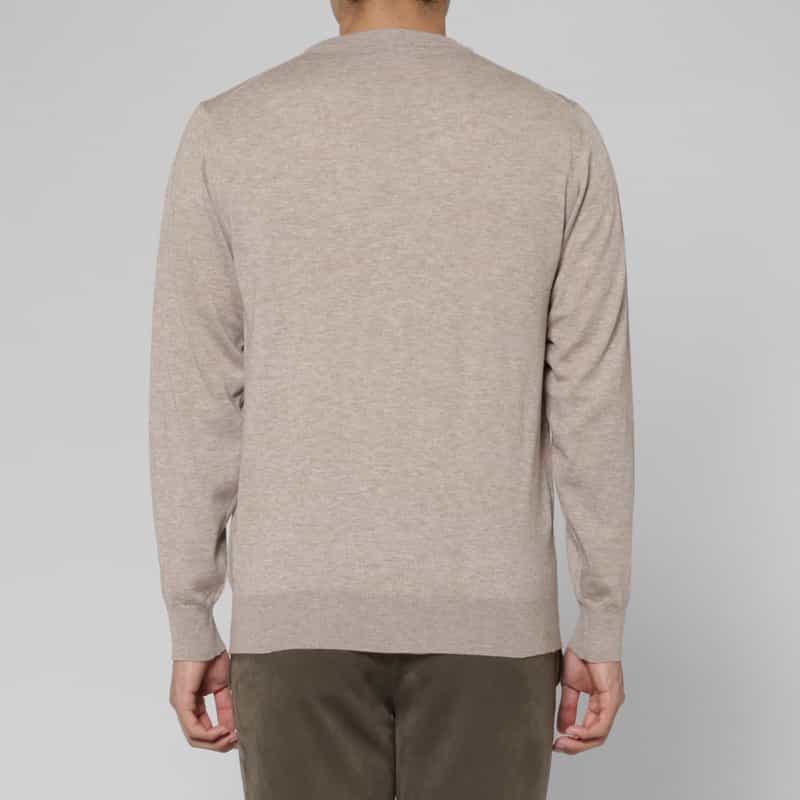 BARNEYS NEW YORK シルク混クルーネックニットプルオーバー BEIGE
