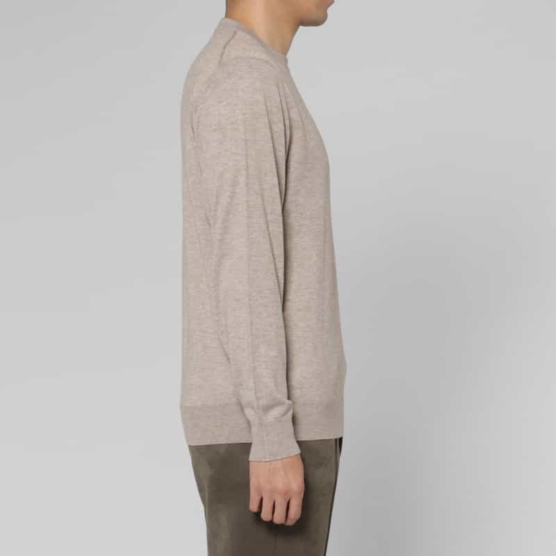 BARNEYS NEW YORK シルク混クルーネックニットプルオーバー BEIGE
