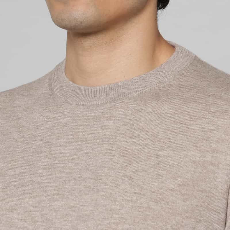BARNEYS NEW YORK シルク混クルーネックニットプルオーバー BEIGE