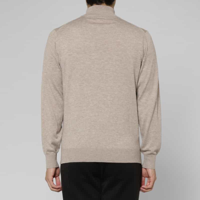 BARNEYS NEW YORK シルク混モックネックニットプルオーバー BEIGE