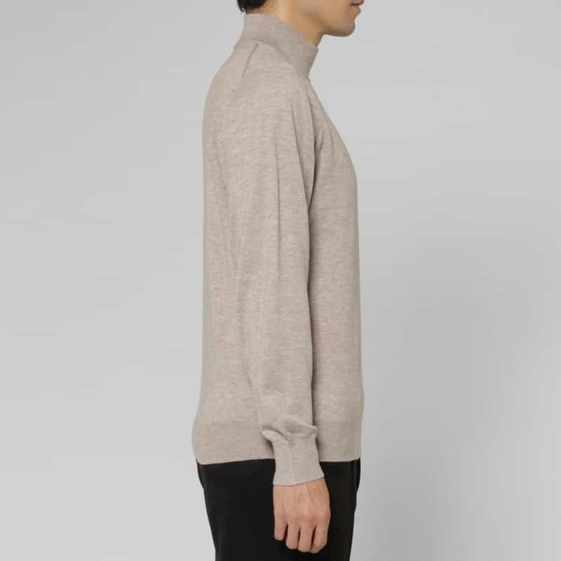 BARNEYS NEW YORK シルク混モックネックニットプルオーバー BEIGE