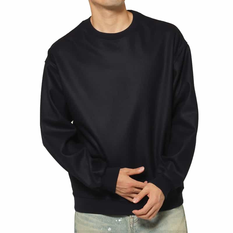 JIL SANDER JIL SANDER＜ジル サンダー＞ ウール素材スウェットプルオーバー NAVY