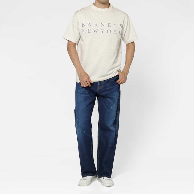 BARNEYS NEW YORK ロゴプリント入りTシャツ WHITE