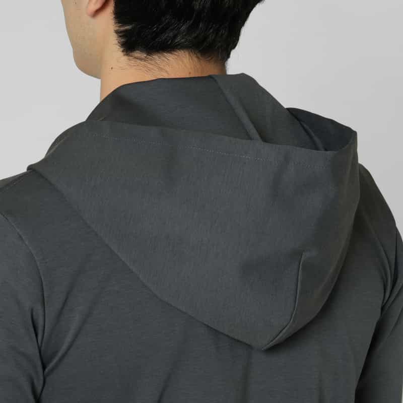 BARNEYS NEW YORK ワンポイントロゴ入りジップアップパーカー NAVY