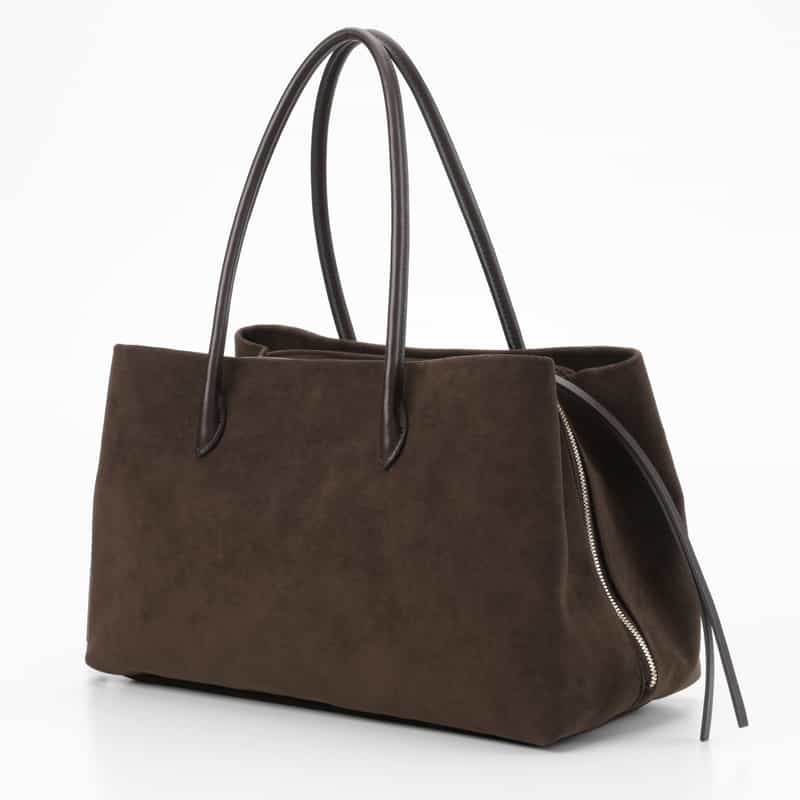 MARY AL TERNA MARY AL TERNA ＜メアリオルターナ＞ スエードレザーハンドバッグ "RIKYU" DARK BROWN