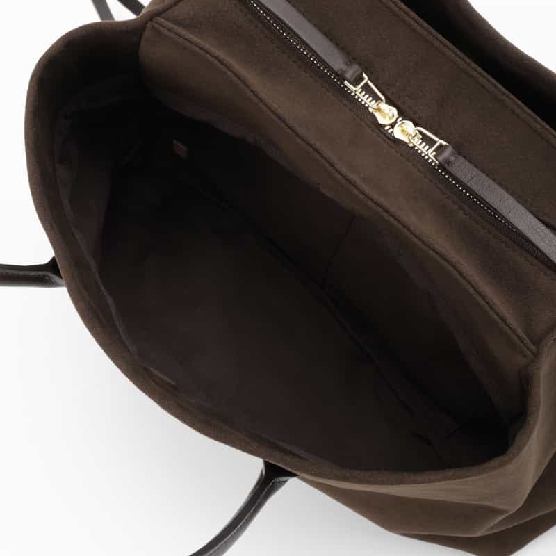 MARY AL TERNA MARY AL TERNA ＜メアリオルターナ＞ スエードレザーハンドバッグ "RIKYU" DARK BROWN