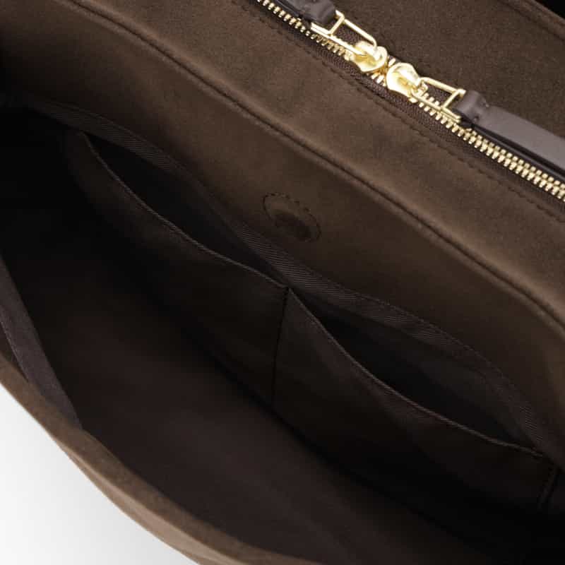 MARY AL TERNA MARY AL TERNA ＜メアリオルターナ＞ スエードレザーハンドバッグ "RIKYU" DARK BROWN