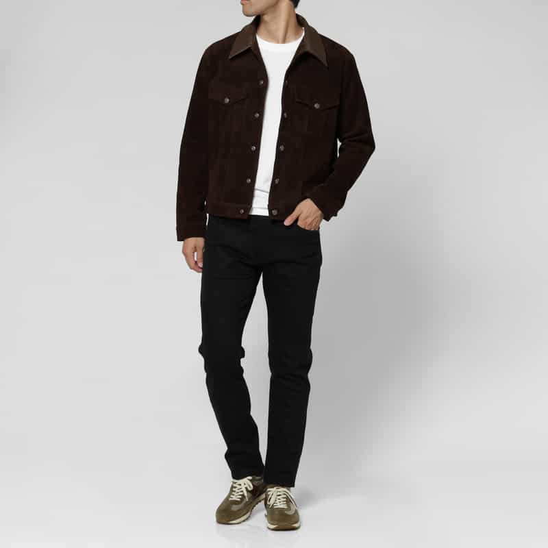 BARNEYS NEW YORK ラムスエード素材ウエスタンジャケット BROWN