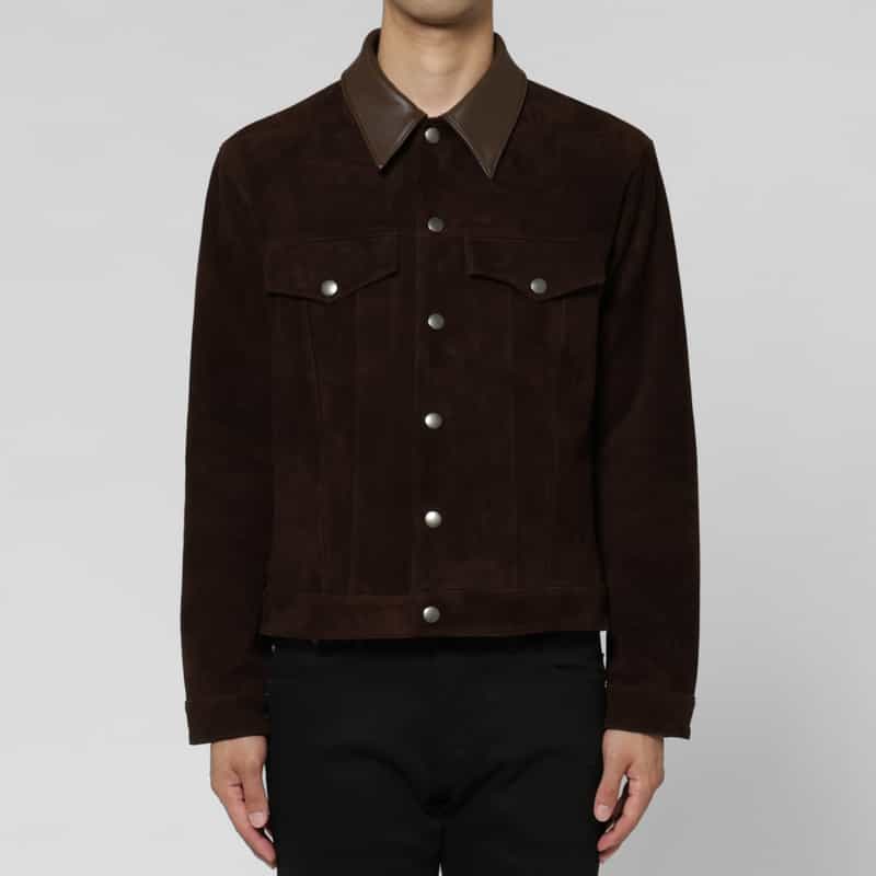 BARNEYS NEW YORK ラムスエード素材ウエスタンジャケット BROWN