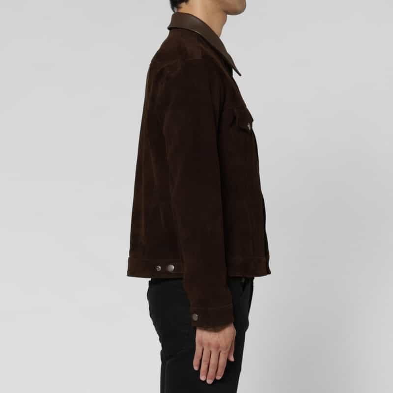BARNEYS NEW YORK ラムスエード素材ウエスタンジャケット BROWN
