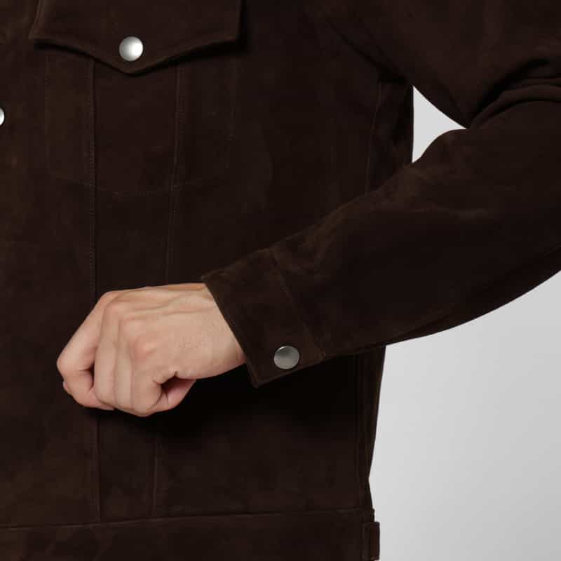 BARNEYS NEW YORK ラムスエード素材ウエスタンジャケット BROWN