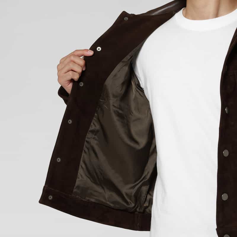 BARNEYS NEW YORK ラムスエード素材ウエスタンジャケット BROWN