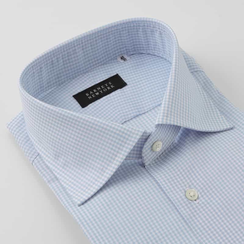 BARNEYS NEW YORK ギンガムチェック柄ドレスシャツ LIGHT BLUE