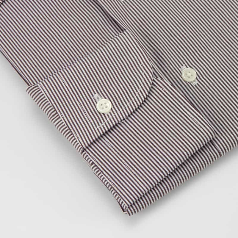 BARNEYS NEW YORK ピンストライプ柄ドレスシャツ BROWN